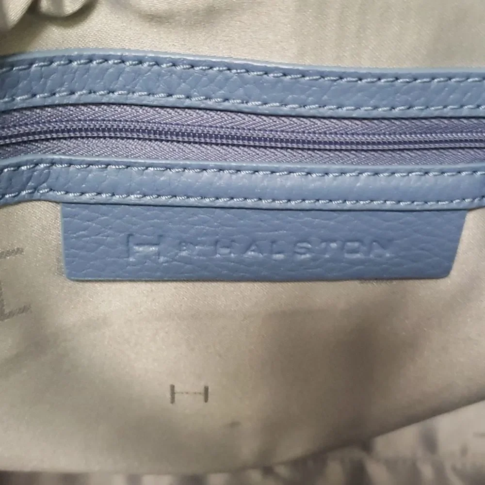 H by Halston Blue Embossed Croc Tote imperfect
